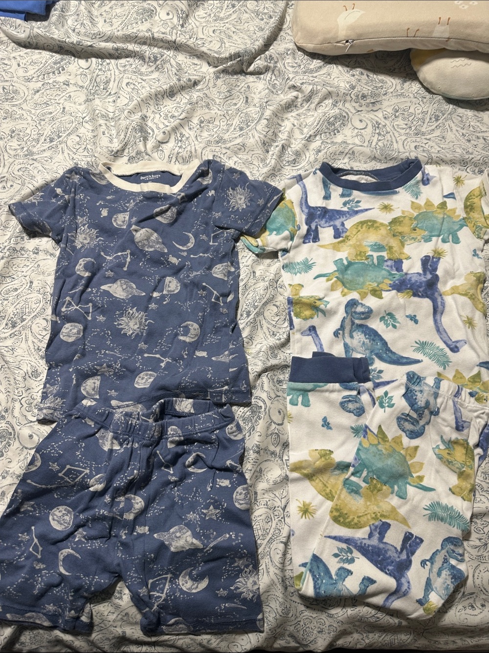 Burt’s Bees Moon & White Dino Mix Short Pajama Sets